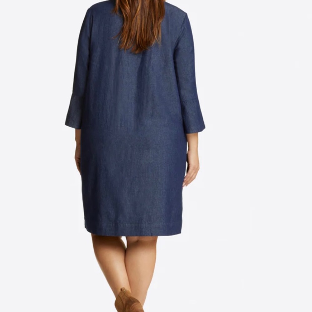 Draper James Chambray Ruffle Shift Dress. - image 4